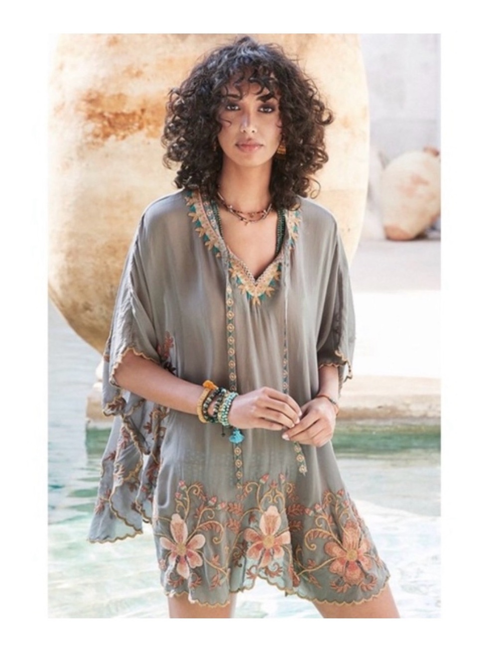 JOHNNY WAS Small Antoinette Poncho Tunic Embroidered Bohemian NWT